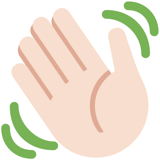 Waving Hand: Light Skin Tone, the previous design