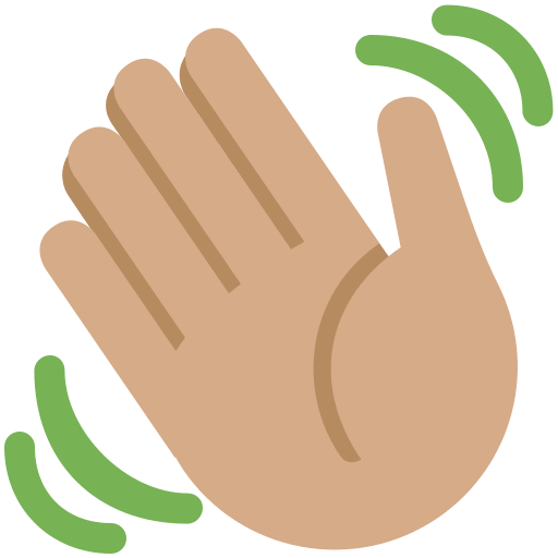 Waving Hand: Medium Skin Tone, the previous design
