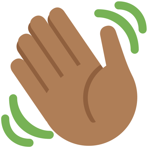 Waving Hand: Medium-Dark Skin Tone, the previous design