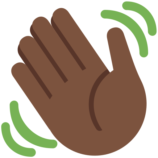 Waving Hand: Dark Skin Tone, the previous design