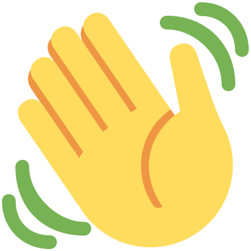 تلويح باليد as drawn by Twitter / X in Twemoji 2.4