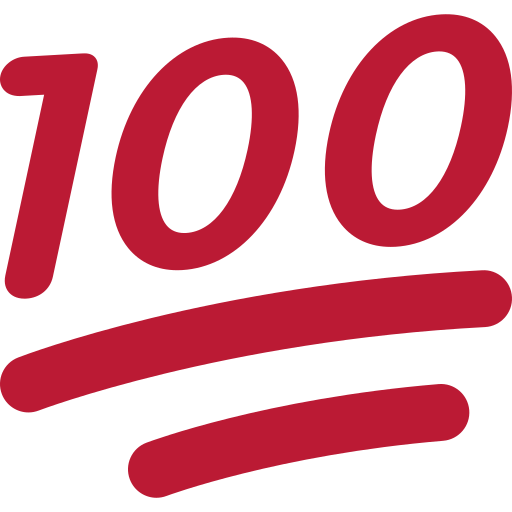 Hundred Points as drawn by Twitter / X in Twemoji 2.4