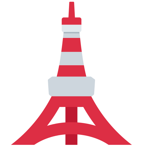 Torre De Tokio as drawn by Twitter / X in Twemoji 2.4