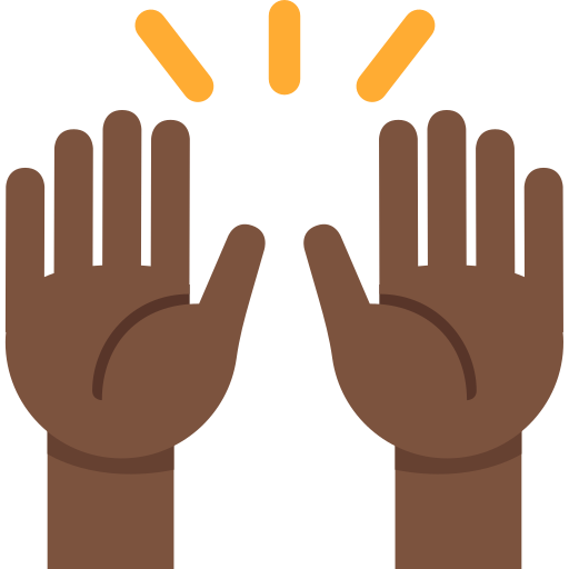 Raising Hands: Dark Skin Tone, the previous design
