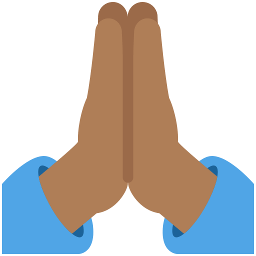 Folded Hands: Medium-Dark Skin Tone, the design in this release
