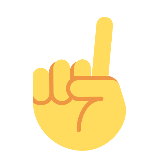 上指差し as drawn by Twitter / X in Twemoji 2.4