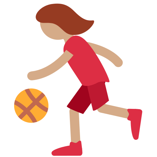 Woman Bouncing Ball: Medium Skin Tone, the design in this release
