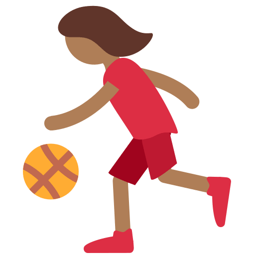 Woman Bouncing Ball: Medium-Dark Skin Tone, the design in this release