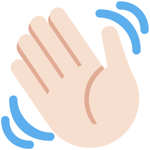 Waving Hand: Light Skin Tone, the design in this release