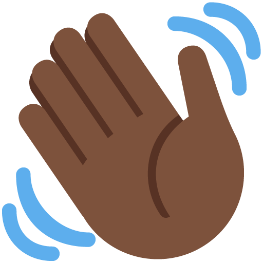 Waving Hand: Dark Skin Tone, the design in this release