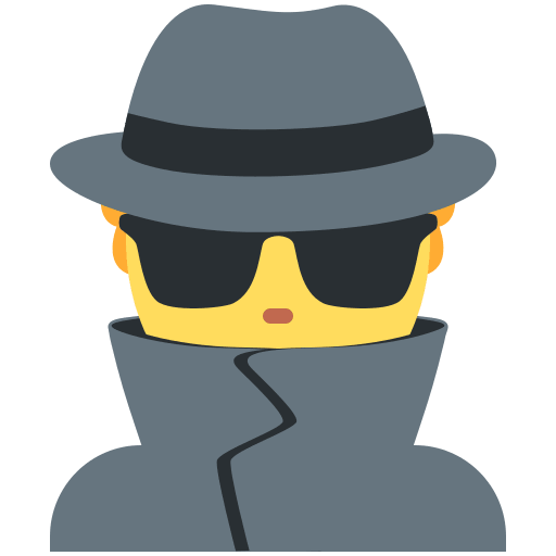 Detective as drawn by Twitter / X in Twemoji 2.5