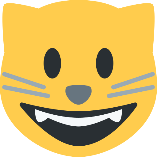Grinning Cat as drawn by Twitter / X in Twemoji 2.5