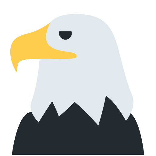 Eagle as drawn by Twitter / X in Twemoji 2.5