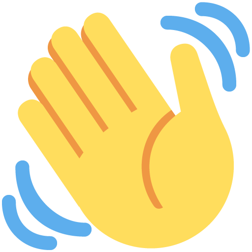 تلويح باليد as drawn by Twitter / X in Twemoji 2.6