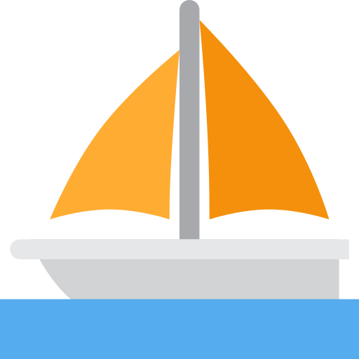 Sailboat as drawn by Twitter / X in Twemoji 2.6