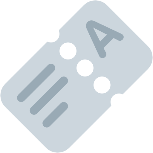 Ticket as drawn by Twitter / X in Twemoji 2.7