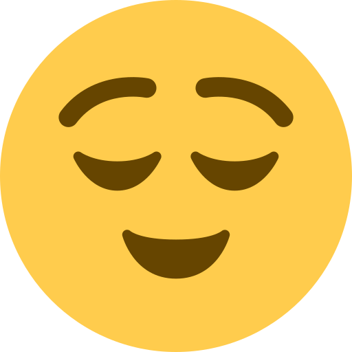 Relieved Face as drawn by Twitter / X in Twemoji 2.7