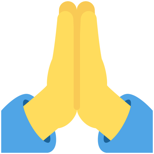 Folded Hands as drawn by Twitter / X in Twemoji 2.7