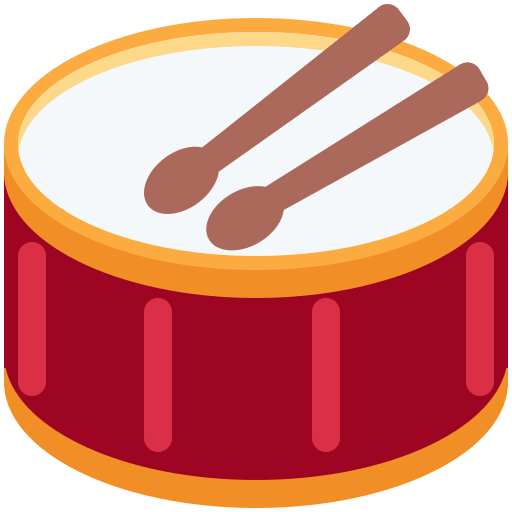 Tamburo as drawn by Twitter / X in Twemoji 2.7