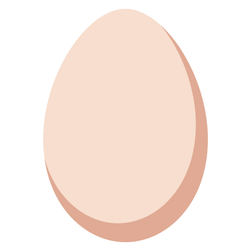 Egg as drawn by Twitter / X in Twemoji 2.7