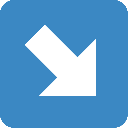 Down-Right Arrow as drawn by Twitter / X in Twemoji 2.7