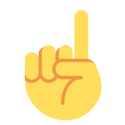 上指差し as drawn by Twitter / X in Twemoji 2.7
