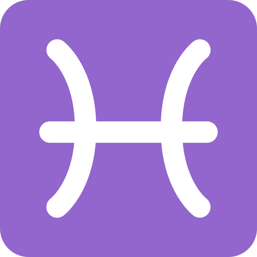 Pisces as drawn by Twitter / X in Twemoji 2.7