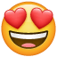 smiling face with heart-eyes — WhatsApp