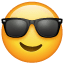 smiling face with sunglasses — WhatsApp