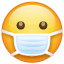 face with medical mask — WhatsApp