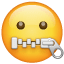 zipper-mouth face — WhatsApp