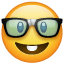 nerd face — WhatsApp