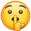 shushing face — WhatsApp