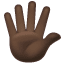 Hand with Fingers Splayed: Dark Skin Tone, the previous design