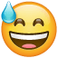 Grinning Face with Sweat, the previous design
