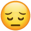 Pensive Face as drawn by WhatsApp in 2.18.379