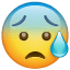 Anxious Face with Sweat, the previous design