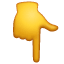 Backhand Index Pointing Down as drawn by WhatsApp in 2.19.175