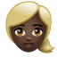 Woman: Dark Skin Tone, Blond Hair, the design in this release