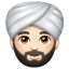 Man Wearing Turban: Light Skin Tone, the design in this release