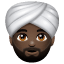 Man Wearing Turban: Dark Skin Tone, the design in this release