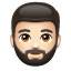 Person: Light Skin Tone, Beard, the design in this release