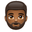 Person: Medium-Dark Skin Tone, Beard, the design in this release