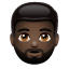 Person: Dark Skin Tone, Beard, the design in this release