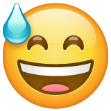 Grinning Face with Sweat, the design in this release