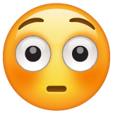 Flushed Face as drawn by WhatsApp in 2.19.352