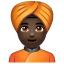 Person Wearing Turban: Dark Skin Tone, the previous design