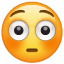 Flushed Face as drawn by WhatsApp in 2.19.62