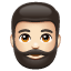 Person: Light Skin Tone, Beard, the previous design