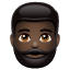 Person: Dark Skin Tone, Beard, the previous design